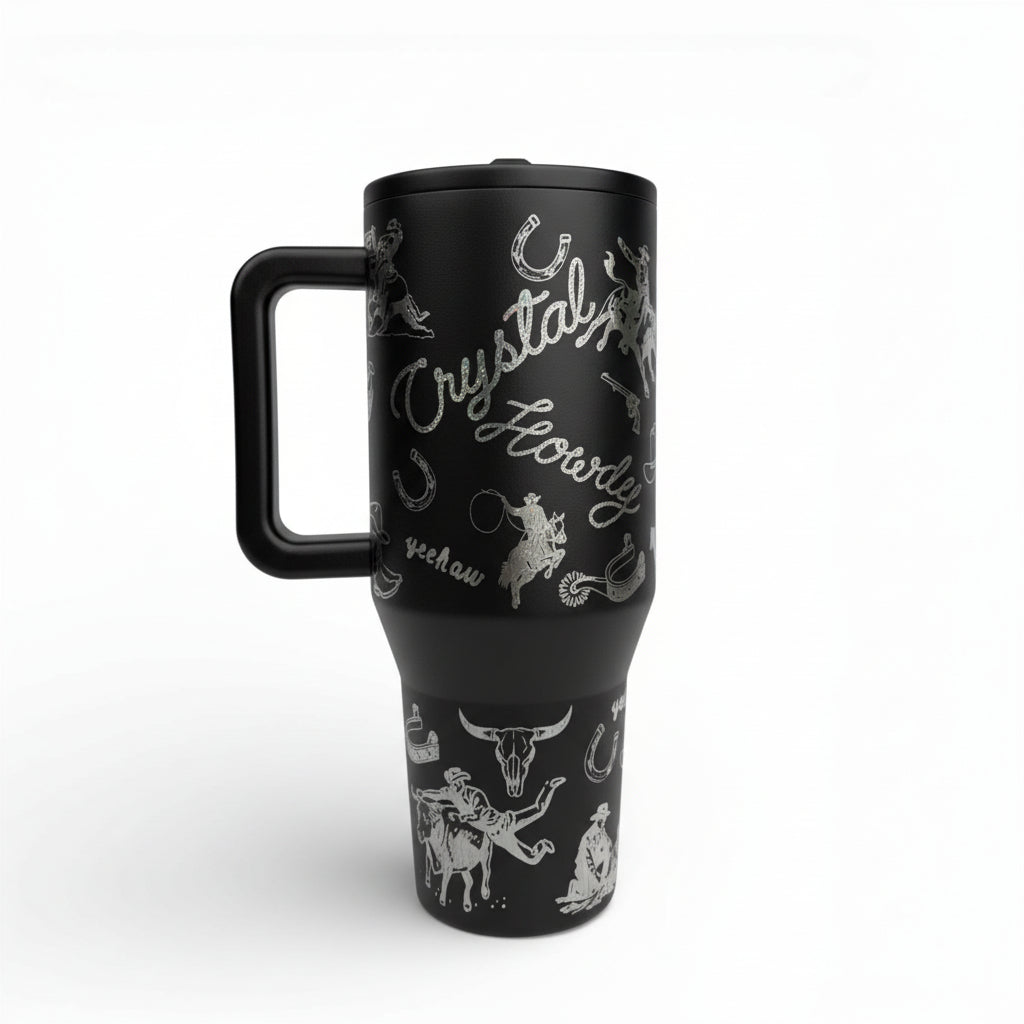 Rodeo Engraved Hydrojug – Custom Cowboy Water Jug (32 oz / 40 oz) | Western Gift